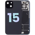 Back Glass w/ MagSafe Magnet & NFC & Flashlight Flex For iPhone 15 (Service Pack) (Black)