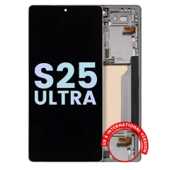 OLED Assembly With Frame For Samsung Galaxy S25 Ultra 5G (US & International) (Service Pack ) (Titanium White Silver)