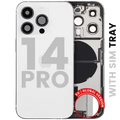 Back Housing W/ Charging Port Flex & Small Parts For iPhone 14 Pro (EU / Global Version) (Used OEM Pull: Grade C) (Silver)
