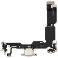 Charging Port Flex Cable For iPhone 15 Plus (Used OEM Pull) (Pink)