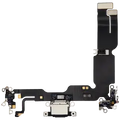 Charging Port Flex Cable For iPhone 15 Plus (Used OEM Pull) (Black)