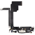 Charging Port Flex Cable For iPhone 15 Pro Max (Used OEM Pull) (Black Titanium)