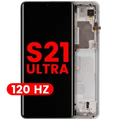 OLED Assembly With Frame For Samsung Galaxy S21 Ultra 5G (Aftermarket Plus) (120Hz) (Phantom Silver)