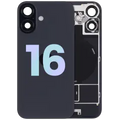Back Glass w/ MagSafe Magnet & NFC & Flashlight Flex For iPhone 16 (Service Pack) (Black)