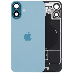 Back Glass w/ MagSafe Magnet & NFC & Flashlight Flex For iPhone 16 Plus (UK / EU Version) (Genuine OEM) (Teal)