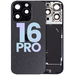 Back Glass w/ MagSafe Magnet & NFC & Flashlight Flex For iPhone 16 Pro (Service Pack) (Black Titanium)