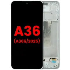 OLED Assembly With Frame For Samsung Galaxy A36 5G (A366 / 2025) (Aftermarket Plus) (White)