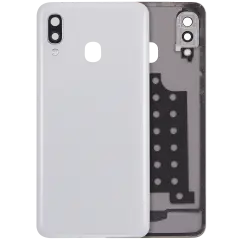 Back Cover Glass With Camera Lens Compatible For Samsung Galaxy A40 (A405 / 2019) (Aftermarket Plus) (White)