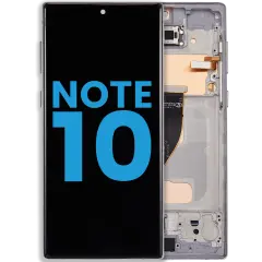 LCD Assembly With Frame (Without FingerPrint Sensor) For Samsung Galaxy Note 10 (US & International)(Aftermarket: Incell) (Aura Glow / Silver)