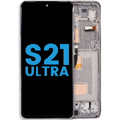 LCD Assembly With Frame (Without Fingerprint Sensor) For Samsung Galaxy S21 Ultra (US & International) (Aftermarket: Incell) (Phantom Silver)
