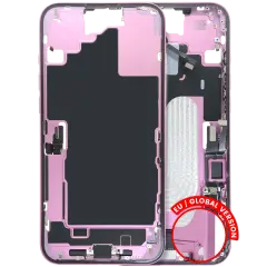 Mid-Frame Housing W/ Charging Port Flex & Small Parts For iPhone 16 Plus (EU / Global Version) (Used OEM Pull: Grade B) (Pink)