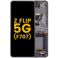 Inner OLED Assembly With Frame For Samsung Galaxy Z Flip 5G (F707) (Refurbished) (Mirror Black)