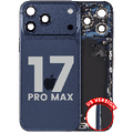 Back Housing W/ Charging Port Flex & Small Parts Compatible For iPhone 17 Pro Max (US Version) (Used OEM Pull: Grade A) (Deep Blue)