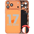 Back Housing W/ Charging Port Flex & Small Parts Compatible For iPhone 17 Pro Max (US Version) (Used OEM Pull: Grade A) (Cosmic Orange)