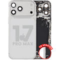 Back Housing W/ Charging Port Flex & Small Parts Compatible For iPhone 17 Pro Max (US Version) (Used OEM Pull: Grade A) (Silver)