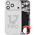 Back Housing W/ Charging Port Flex & Small Parts Compatible For iPhone 17 Pro (US Version) (Used OEM Pull: Grade A) (Silver)