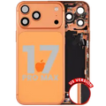 Back Housing W/ Charging Port Flex & Small Parts For iPhone 17 Pro Max (US Version) (Used OEM Pull: Grade B) (Cosmic Orange)