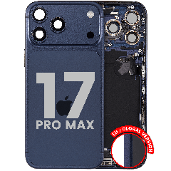 Back Housing W/ Charging Port Flex & Small Parts For iPhone 17 Pro Max (EU / Global Version) (Used OEM Pull: Grade B) (Deep Blue)