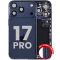 Back Housing W/ Charging Port Flex & Small Parts For iPhone 17 Pro (EU / Global Version) (Used OEM Pull: Grade C) (Deep Blue)