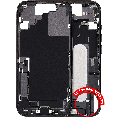 Mid-Frame Housing W/ Charging Port Flex & Small Parts For iPhone 17 (EU / Global Version) (Used OEM Pull: Grade B) (Black)