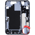 Mid-Frame Housing W/ Charging Port Flex & Small Parts For iPhone 17 (US Version) (Used OEM Pull: Grade C) (Mist Blue)