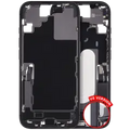 Mid-Frame Housing W/ Charging Port Flex & Small Parts For iPhone 17 (US Version) (Used OEM Pull: Grade C) (Black)