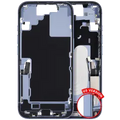 Mid-Frame Housing W/ Charging Port Flex & Small Parts For iPhone 17 (US Version) (Used OEM Pull: Grade B) (Mist Blue)