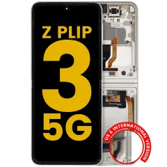 Inner OLED Assembly With Frame For Samsung Galaxy Z Flip 3 5G (US & International) (Refurbished) (White)