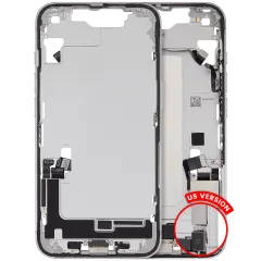Mid-Frame Housing W/ Charging Port Flex & Small Parts For iPhone 16e / 17e (US Version) (Used OEM Pull: Grade B) (White)
