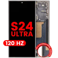 OLED Assembly With Frame For Samsung Galaxy S24 Ultra (US & International Version) (Aftermarket Pro) (120Hz) (Titanium Gray)