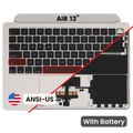 Top Case with Battery and Keyboard (ANSI US) For MacBook Air 13" A3240 (2025) (Used OEM Pull: Grade A) (Starlight)