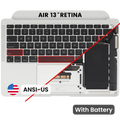 Top Case with Battery and Keyboard (ANSI US) For MacBook Air 13" A2337 (2020) (Used OEM Pull: Grade A) (Silver)