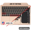 Top Case with Battery and Keyboard (ANSI US) For MacBook Air 13" A2337 (2020) (Used OEM Pull: Grade B/C) (Rose Gold)