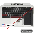 Top Case with Battery and Keyboard (ANSI US) For MacBook Air 13" A2337 (2020) (Used OEM Pull: Grade B/C) (Silver)