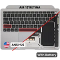 Top Case with Battery and Keyboard (ANSI US) For MacBook Air 13" A2337 (2020) (Used OEM Pull: Grade B/C) (Space Gray)