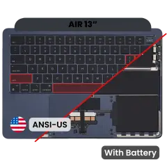 Top Case with Battery and Keyboard (ANSI US) For MacBook Air 13" A3113 (Used OEM Pull: Grade A) (Midnight)