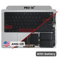 Top Case with Battery and Keyboard (ANSI US) For MacBook Pro 14" A2779 (2023) (Silver)