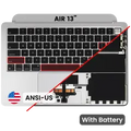 Top Case with Battery and Keyboard (ANSI US) For MacBook Air 13" A3113 (2024) (Silver)