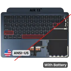 Top Case with Battery and Keyboard (ANSI US) For MacBook Air 13" A3113 (2024) (Midnight)