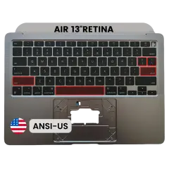Top Case with Keyboard (ANSI US) For MacBook Air 13" A2337 (2020) (Used OEM Pull: Grade A) (Space Gray)