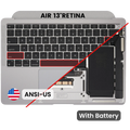 Top Case with Battery and Keyboard (ANSI US) For MacBook Air 13" A2337 (2020) (Used OEM Pull: Grade A) (Space Gray)