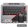 Top Case with Battery and Keyboard (ANSI US) For MacBook Pro 13" A1502 (2013-2014) (Used OEM Pull: Grade B/C)