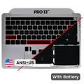 Top Case with Battery and Keyboard (ANSI US) For MacBook Pro 13" A2289 (2020) (Used OEM Pull: Grade A) (Space Gray)