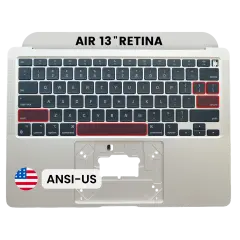 Top Case with Keyboard (ANSI US) For MacBook Air 13" A2337 (2020) (OEM New) (Silver)