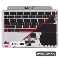Top Case with Battery and Keyboard (ANSI US) For MacBook Air 13" A2681 (2022) (Silver)