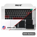 Top Case with Battery and Keyboard (ANSI US) For MacBook Pro 15" A1707 (2016-2017) (Used OEM Pull: Grade B/C) (Silver)