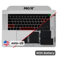 Top Case with Battery and Keyboard (ANSI US) For MacBook Pro 15" A1707 (2016-2017) (Used OEM Pull: Grade A) (Space Gray)