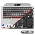 Top Case with Battery and Keyboard (ANSI US) For MacBook Pro 13" A1989 (2018-2019) (Used OEM Pull: Grade A) (Silver)