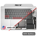Top Case with Battery and Keyboard (ANSI US) For MacBook Pro 16" A2141 (2019) (Used OEM Pull: Grade A) (Silver)