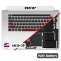 Top Case with Battery and Keyboard (ANSI US) For MacBook Pro 16" A2141 (2019) (Used OEM Pull: Grade B/C) (Silver)